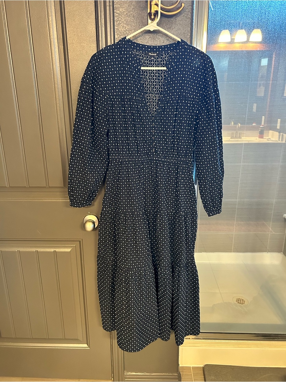 Madewell Women’s Navy Polka Dot Midi Dress